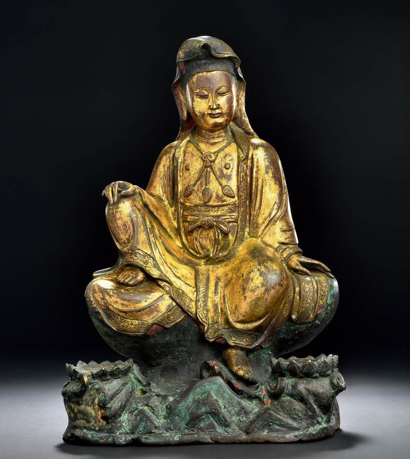明代 水月观音像