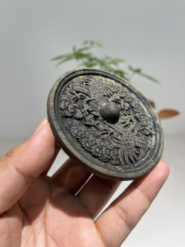 明 双凤衔花枝纹镜 - 图6