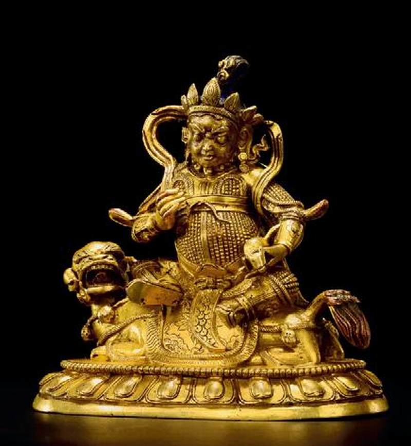 清乾隆（1736-1795年）财宝天王像 - 图3