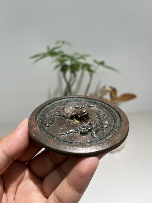 明 瑞兽钮犀牛望月纹镜 - 图4
