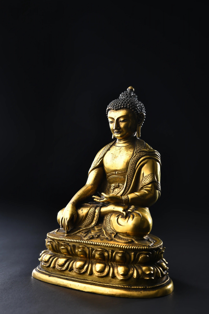 清乾隆（1736-1795年） 释迦牟尼佛像 - 图3