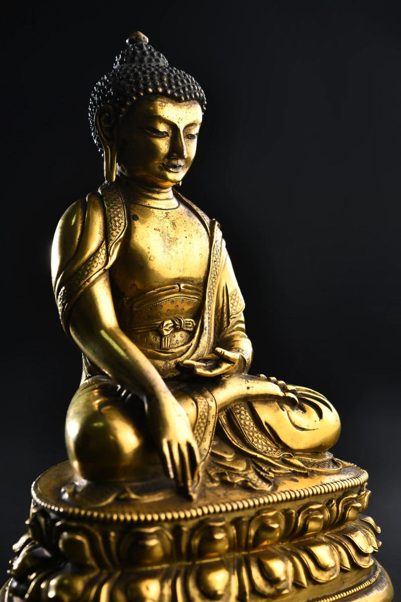 清乾隆（1736-1795年） 释迦牟尼佛像 - 图4