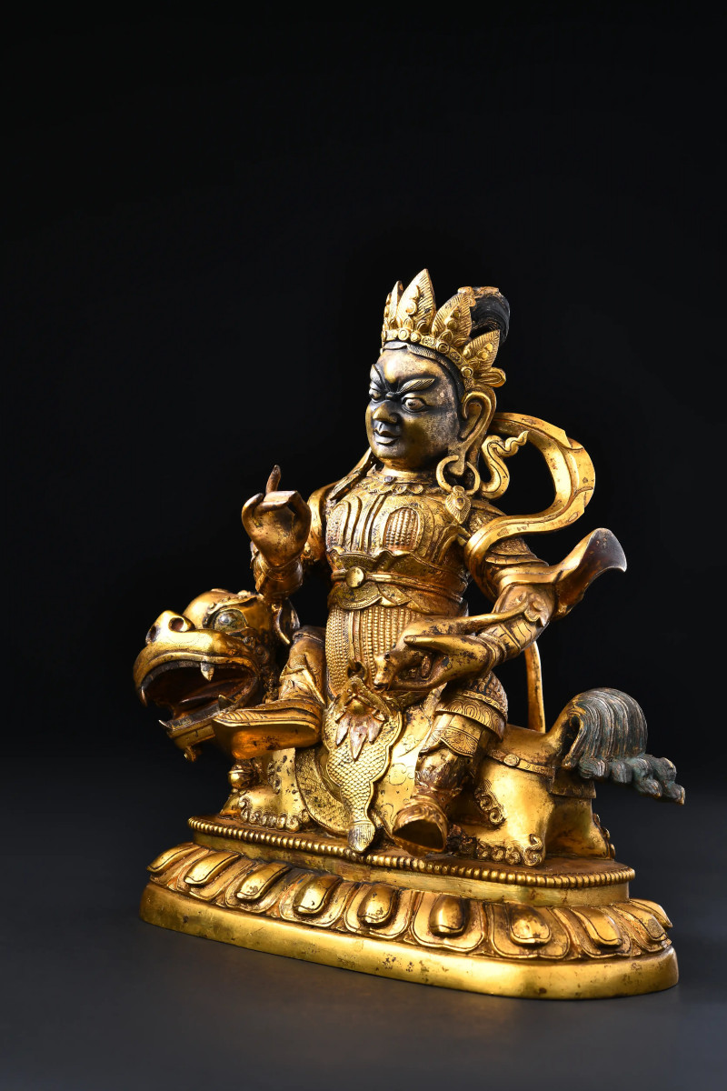 清乾隆（1736-1795年） 财宝天王像 - 图3