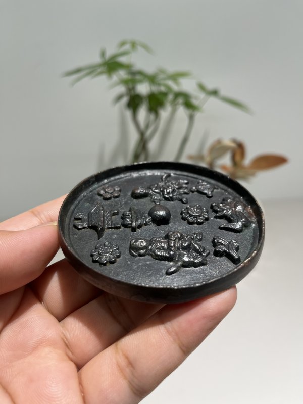 明 童子骑狮多宝纹镜 - 图6