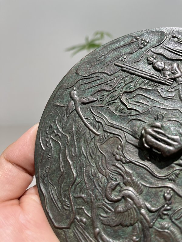 明 王子乔吹笙引凤纹镜 - 图7