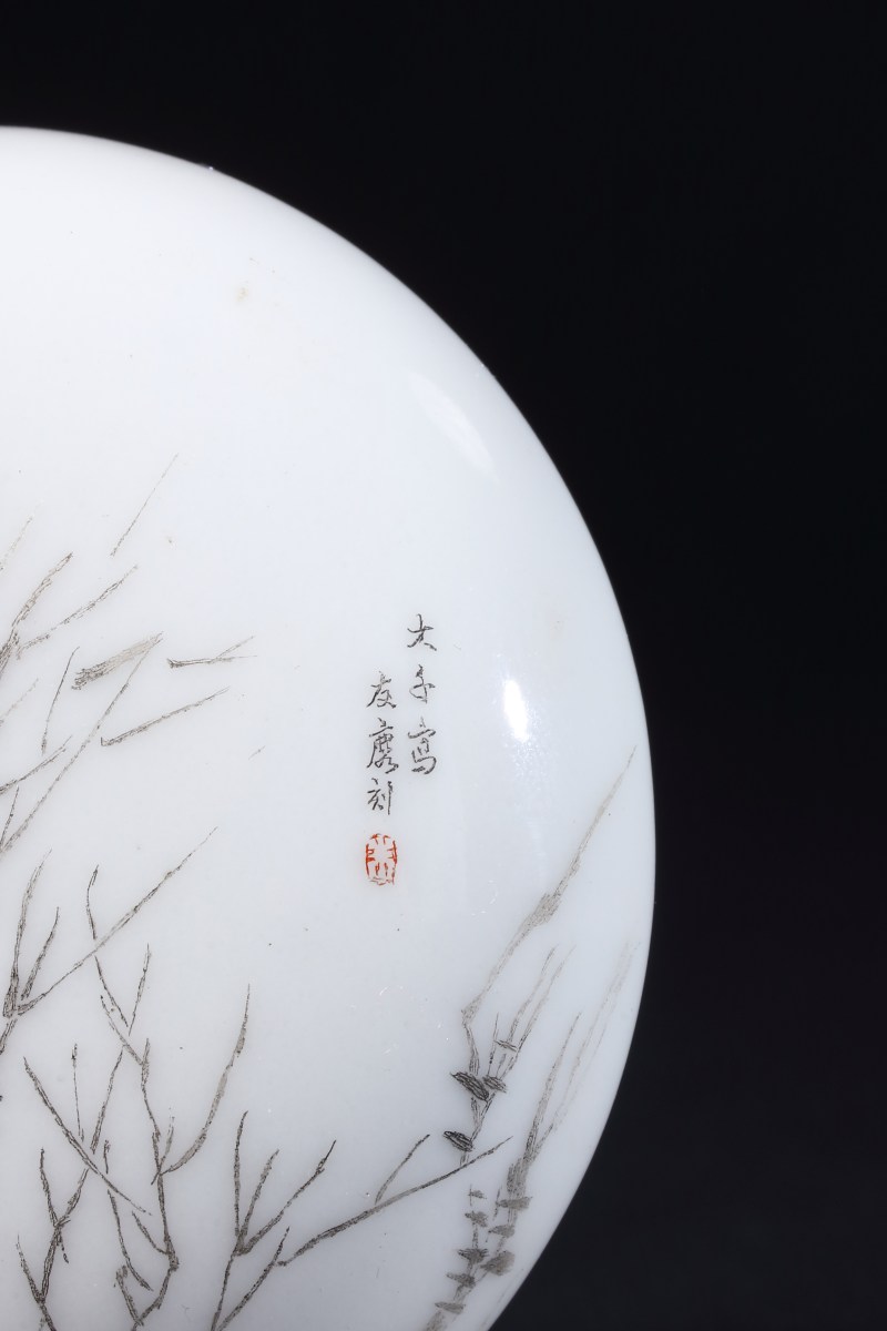 民国朱友麟、张大千分作刻瓷印盒及啸虹、左鸿勋水晶印章一组 - 图3