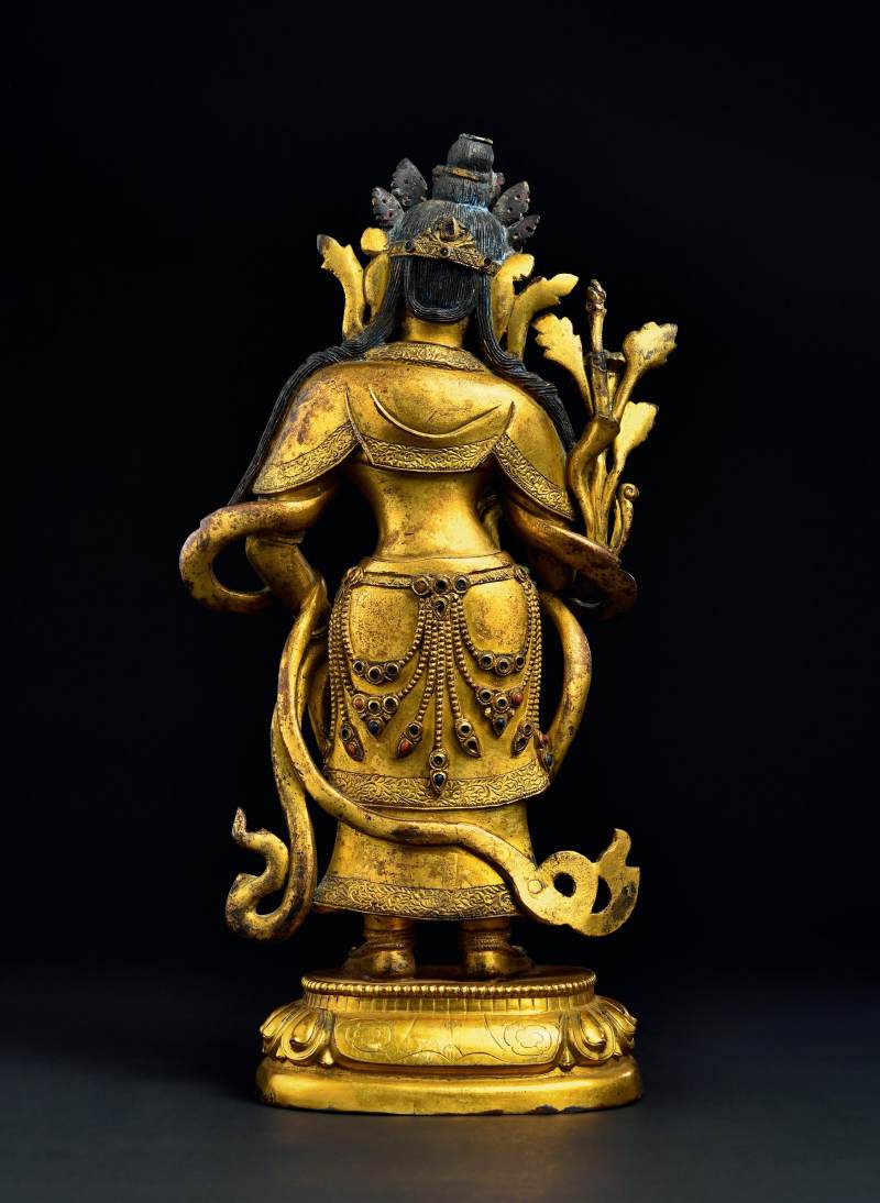 清康熙（1662-1722年）莲花手观音像 - 图2