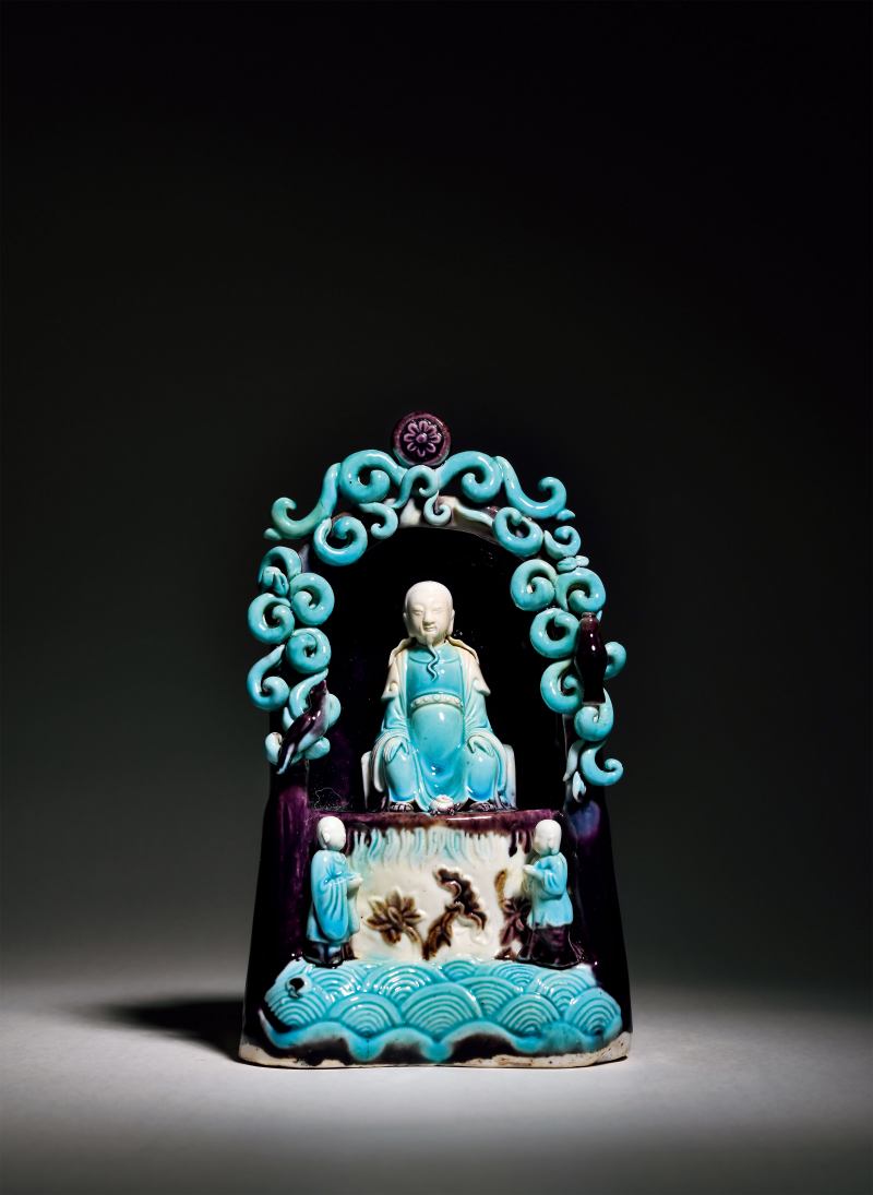明 珐华彩真武大帝塑像