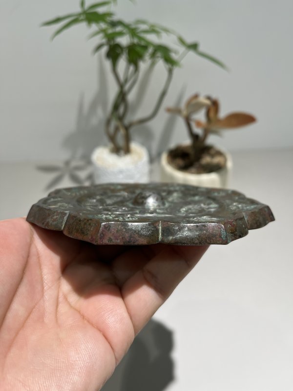 明 菱花形雀鸟鸿雁花枝纹镜 - 图7