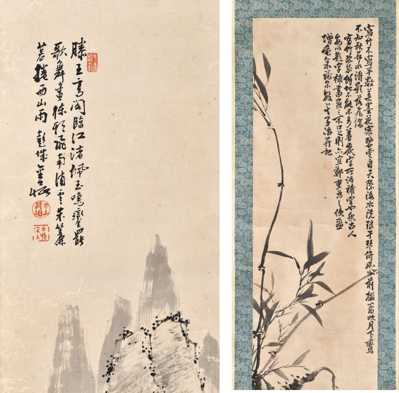 清 瞿子治、金士恒画两幅 - 图2