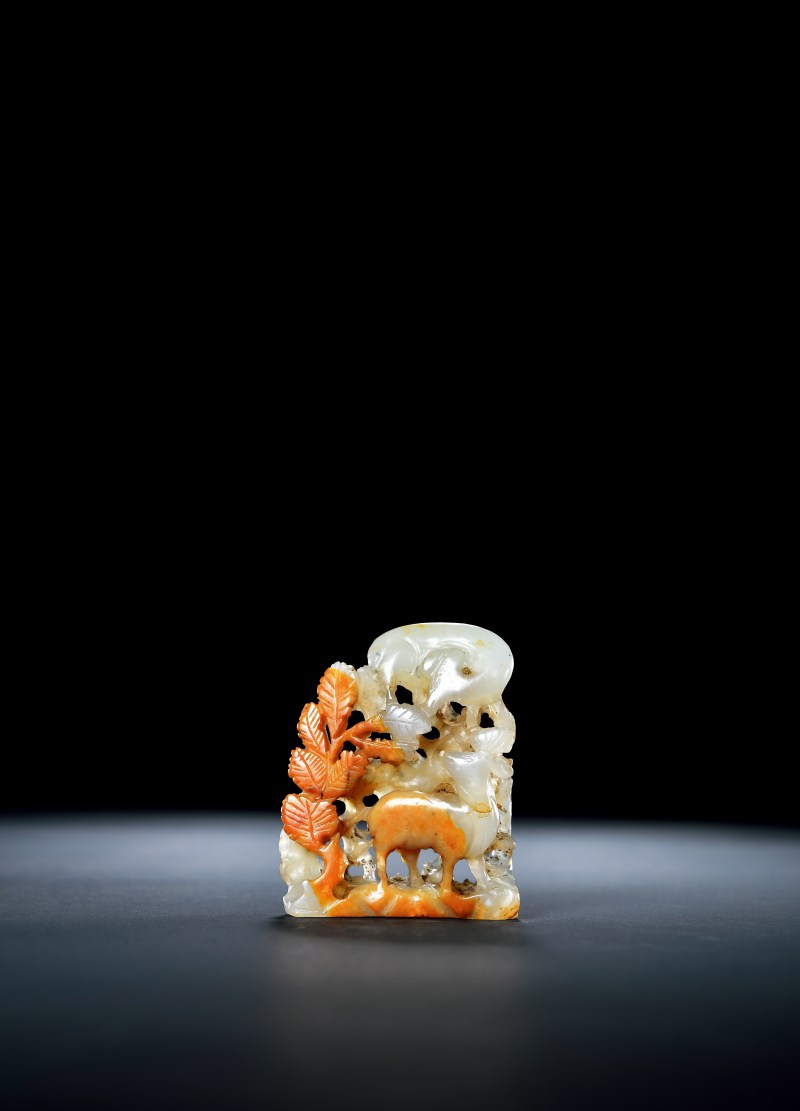 明 白玉秋山饰