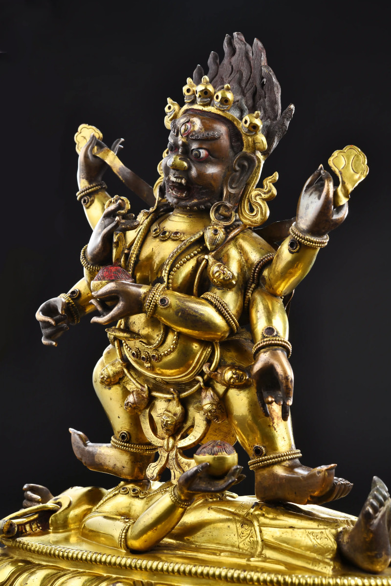 清乾隆（1736-1795年） 六臂大黑天像 - 图3