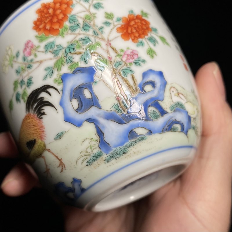 清乾隆 粉彩鸡缸杯 - 图19