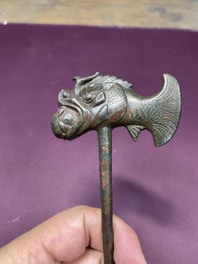 明 铜摩羯鱼首法器 - 图5