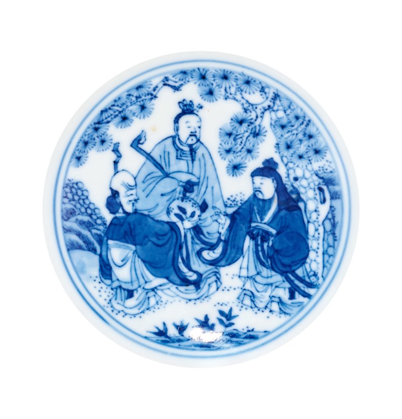 清乾隆 青花八仙人物纹碗（一对） - 图4