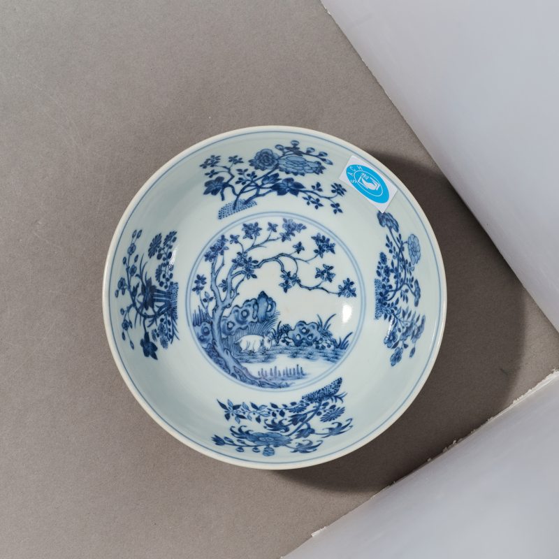 清道光 粉地轧道洋彩开光丹桂飘香纹膳碗 - 图11