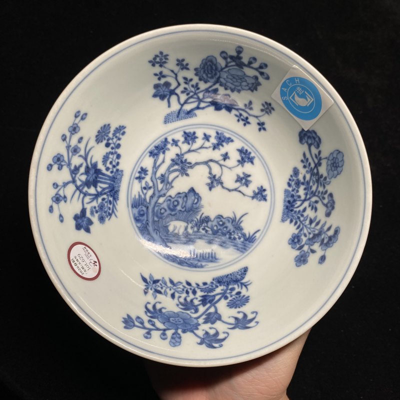 清道光 粉地轧道洋彩开光丹桂飘香纹膳碗 - 图13