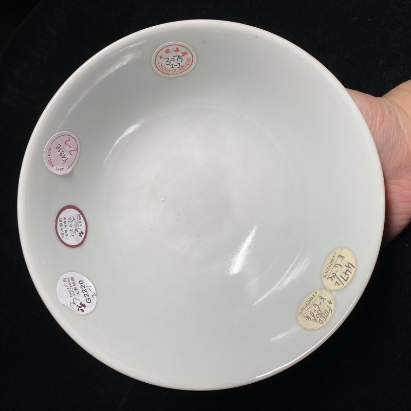 清道光 粉彩螽斯衍庆纹碗（一对） - 图7
