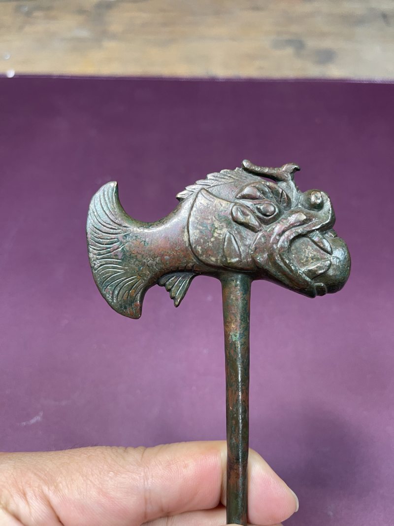 明 铜摩羯鱼首法器 - 图6