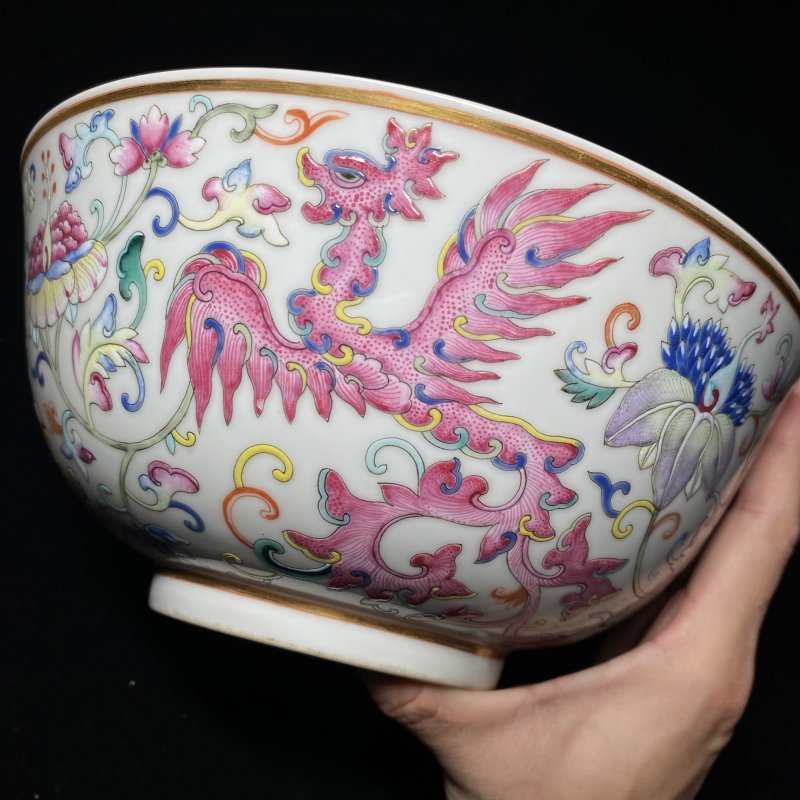 清宣统 粉彩夔凤纹碗 - 图17