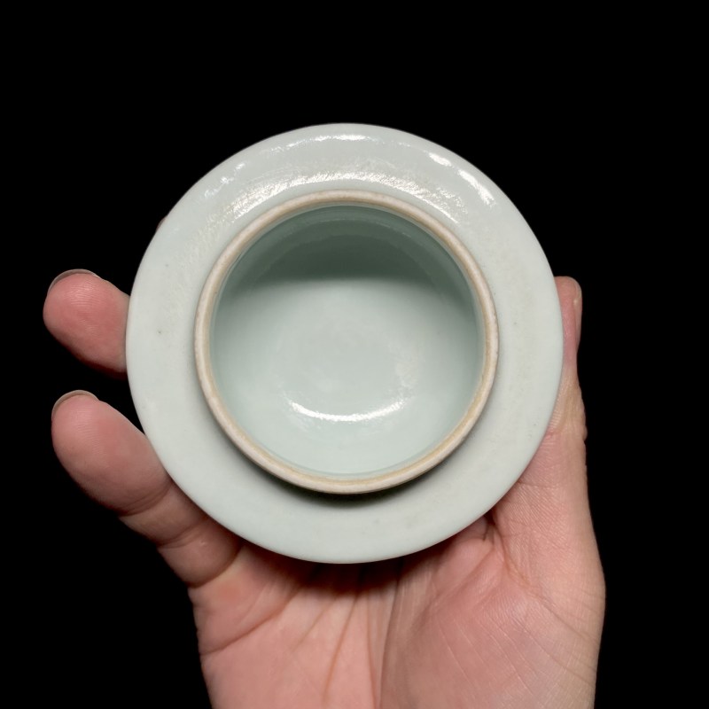 清道光 青花缠枝花开光艾叶祥符纹执壶 - 图14