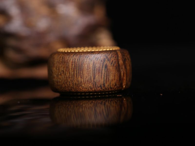 越南芽庄野生油结观徼树心黄棋楠-18k指环 - 图6