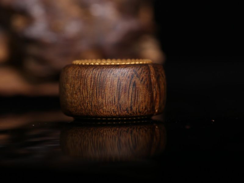 越南芽庄野生油结观徼树心黄棋楠-18k指环 - 图7
