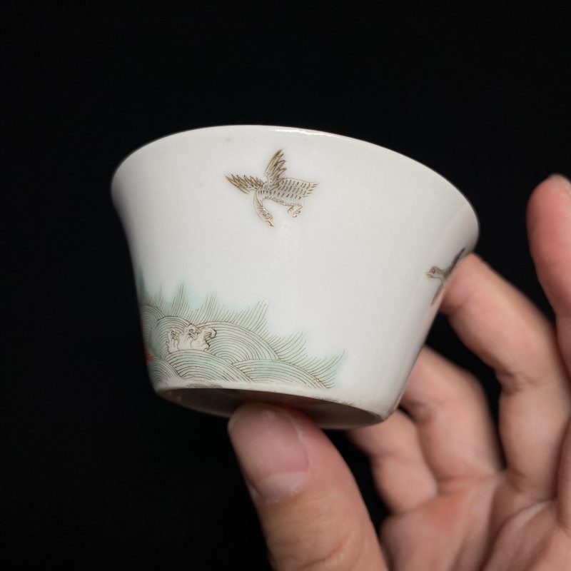 清道光 粉彩金玉满堂纹杯（一对） - 图11