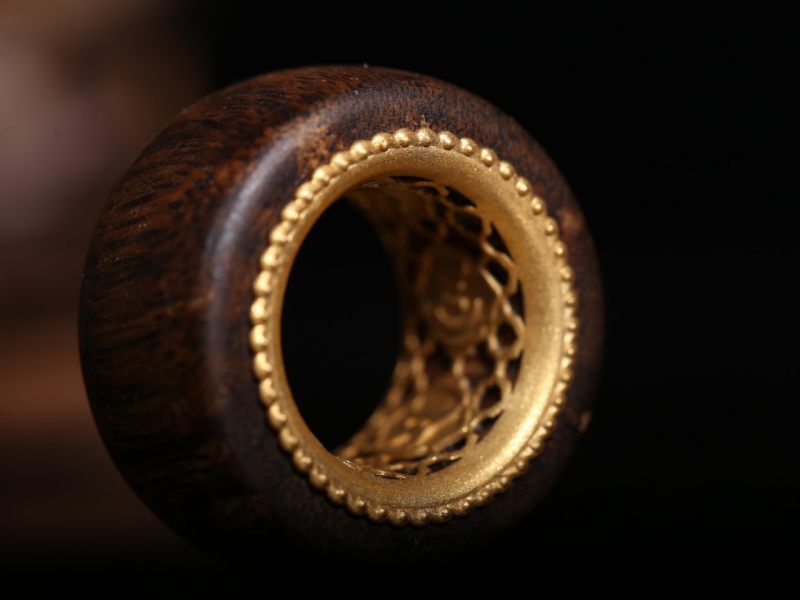 越南芽庄野生油结观徼树心黄棋楠-18k指环 - 图12