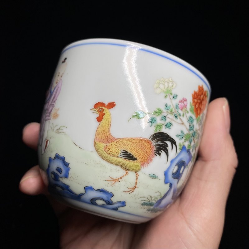 清乾隆 粉彩鸡缸杯 - 图14