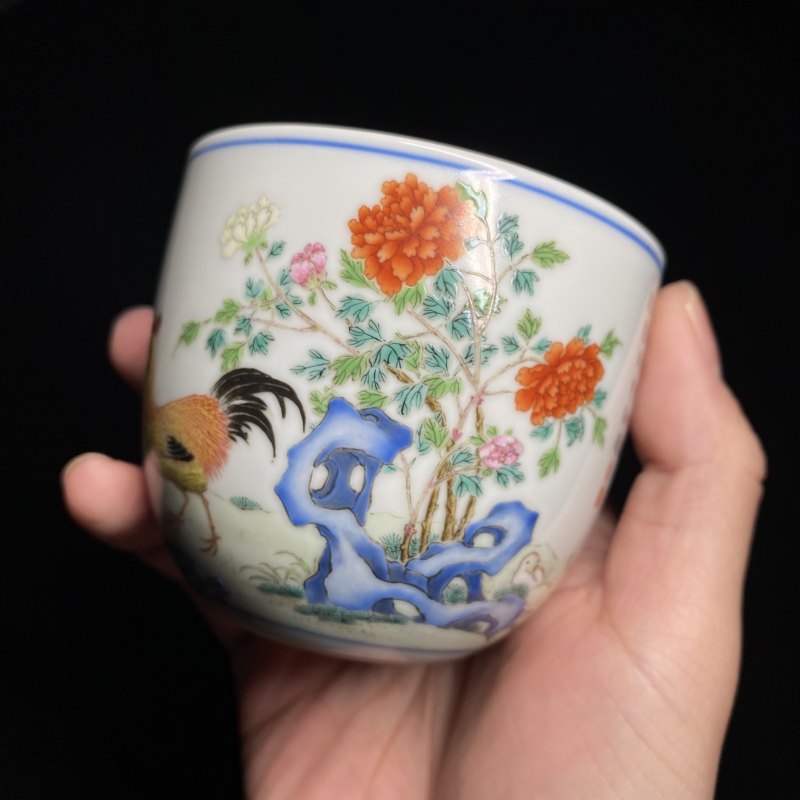 清乾隆 粉彩鸡缸杯 - 图15