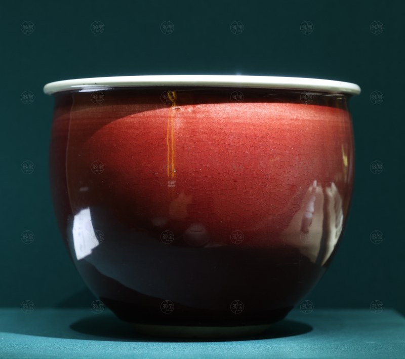 康熙 郎窑红釉钵