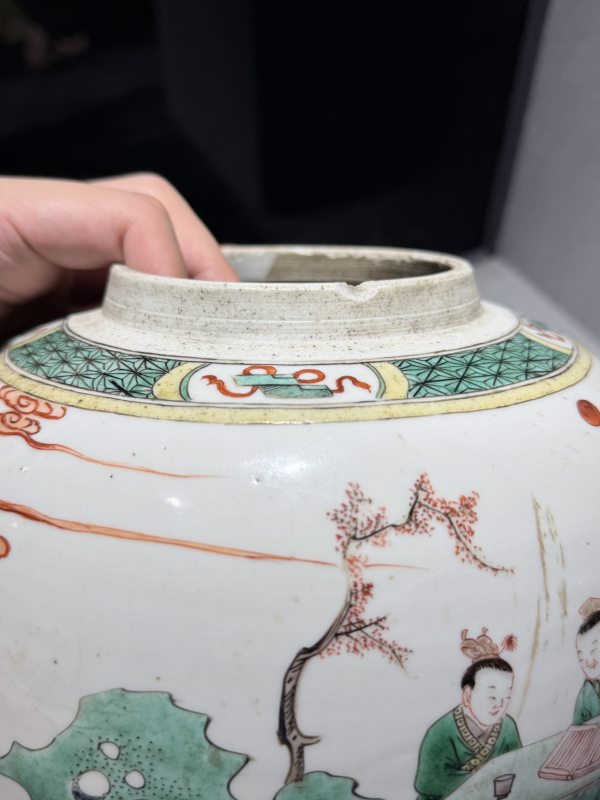 清康熙 瓷胎黑漆嵌螺钿大笔筒 - 图18