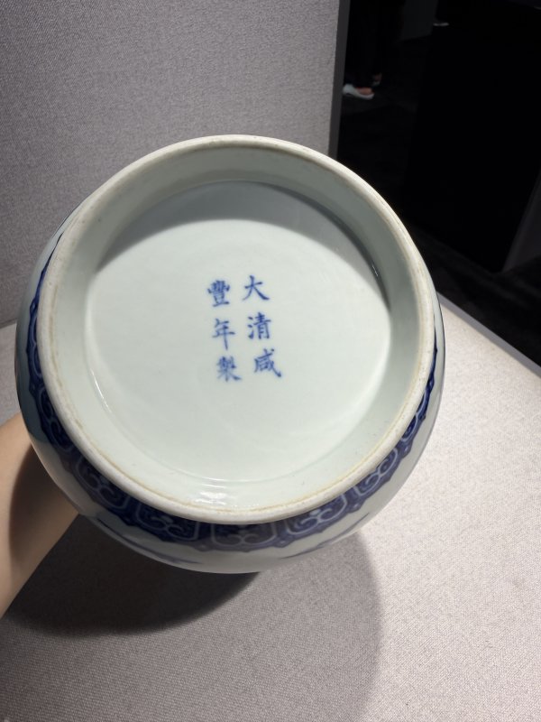 清咸丰 青花芭蕉纹玉壶春瓶 - 图12