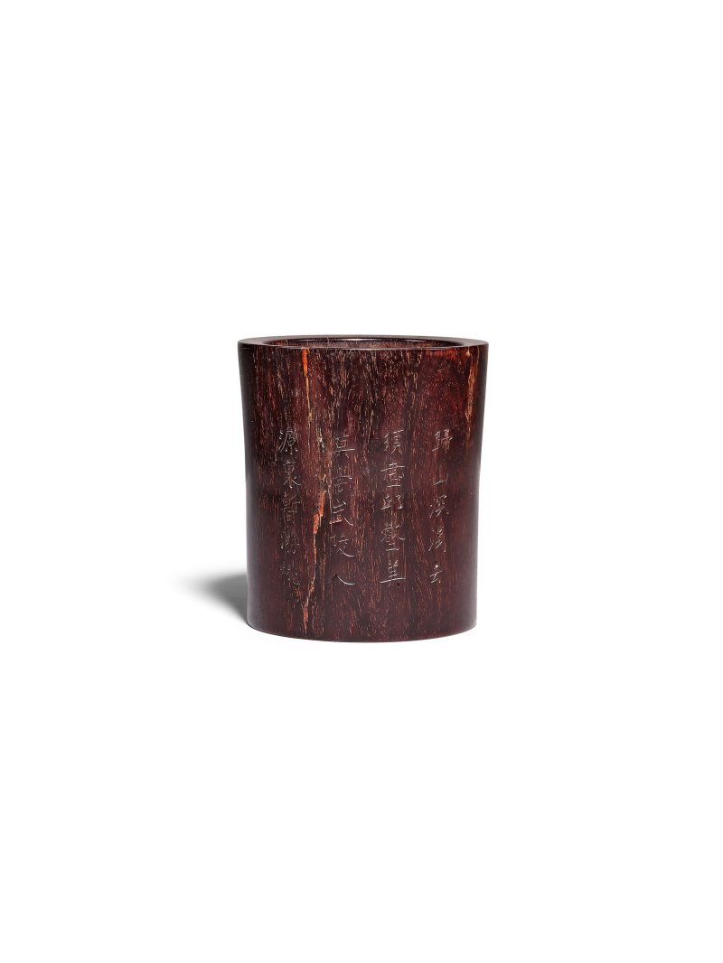 十九/二十世紀 | A GROUP OF THREE ZITAN AND BAMBOO BRUSH POTS - 图3