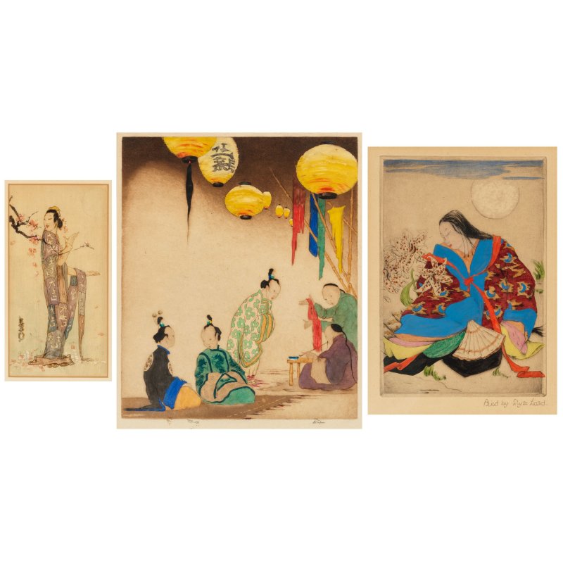 艾倫與西蒙·哈特曼伉儷珍藏 | NINE JAPANESE SUBJECT HAND-COLORED PRINTS