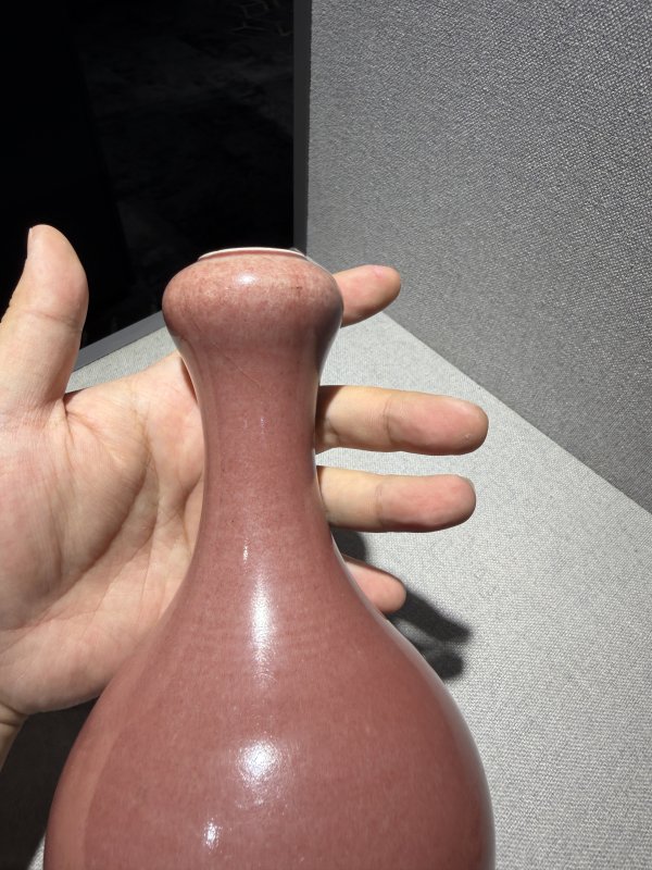 清乾隆 红釉陶成堂制蒜头瓶 - 图4