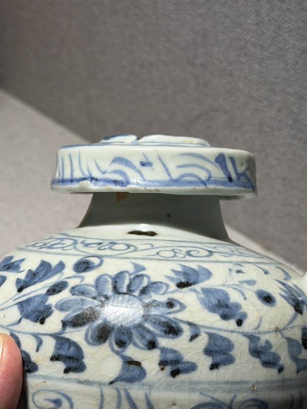 元 青花花卉纹盘口水注 - 图8