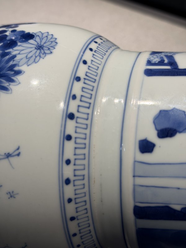 清康熙 青花高士图花觚一对 - 图11