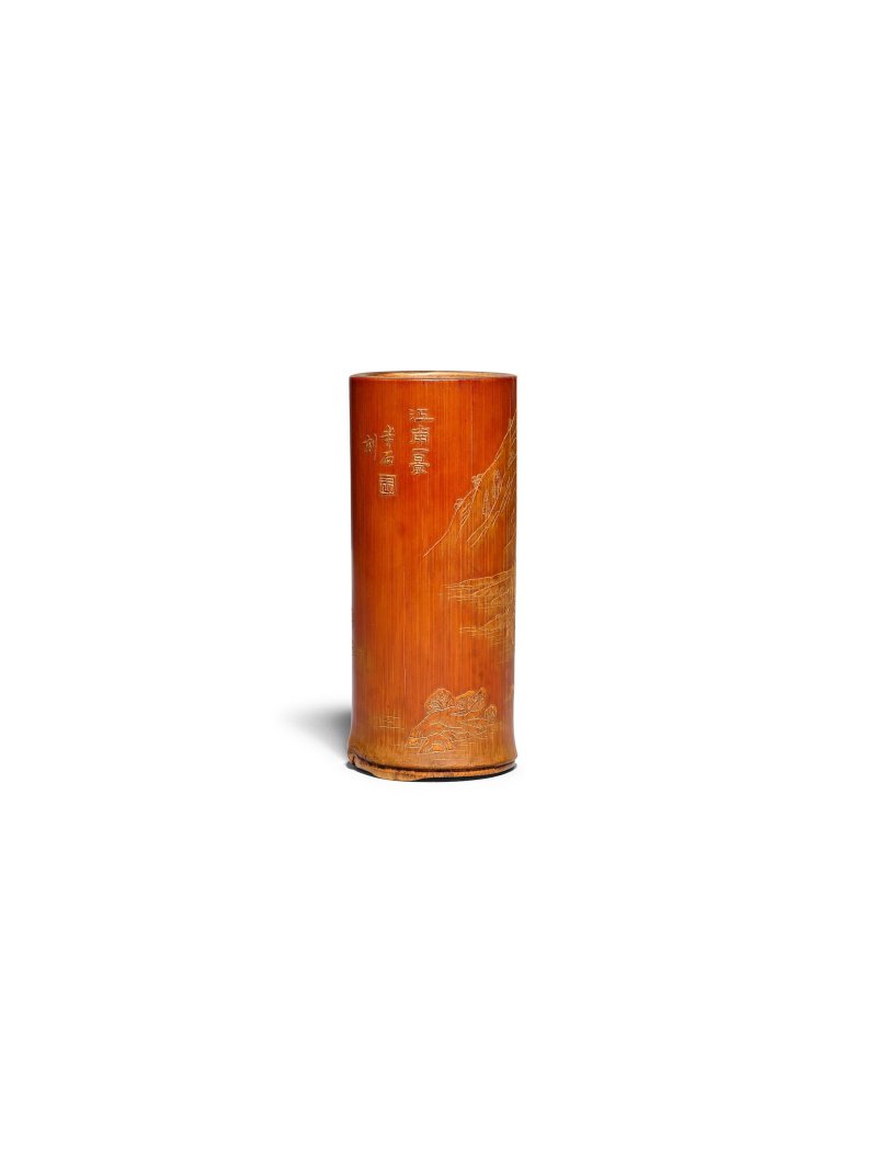 十九/二十世紀 | A GROUP OF THREE ZITAN AND BAMBOO BRUSH POTS - 图8