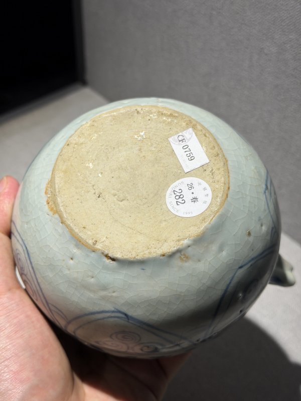 元 青花花卉纹盘口水注 - 图12