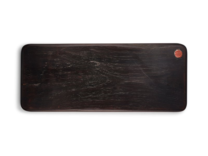 清十九世紀　摹高士奇畫意花果詩文圖長方木盤 | AN INCISED AND INSCRIBED WOODEN TRAY AFTER GAO SHIQI - 图4