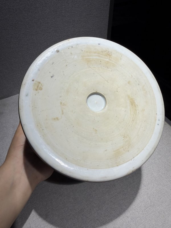 清康熙 瓷胎黑漆嵌螺钿大笔筒 - 图8
