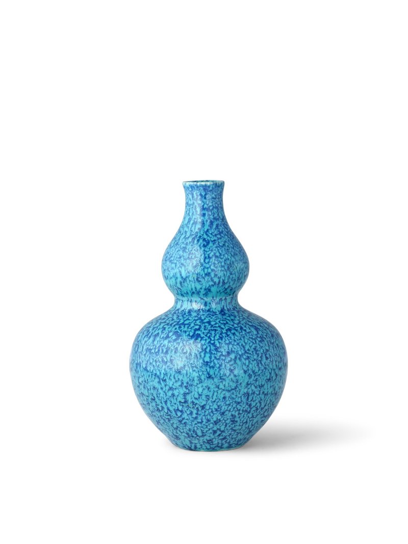 清十八世紀　爐鈞釉小葫蘆瓶 | A SMALL ROBIN'S-EGG-GLAZED DOUBLE-GOURD FLASK - 图7