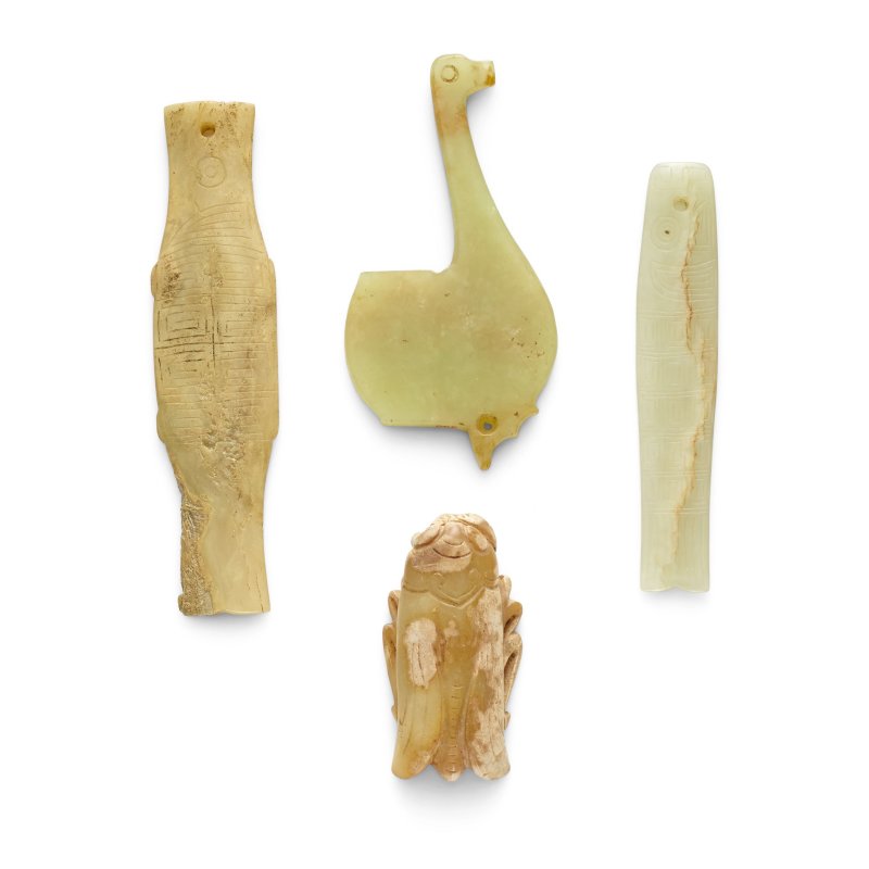 二十世紀 仿古玉墜四件 | FOUR ARCHAIC-STYLE JADE PENDANTS