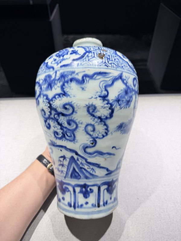 明天顺 青花高士人物梅瓶 - 图4