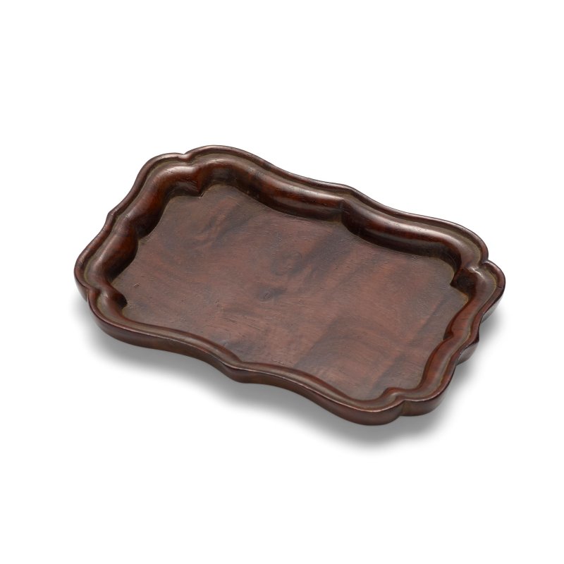 清 紫檀委角長方小盤 | A SMALL ZITAN BRACKET-LOBED RECTANGULAR TRAY