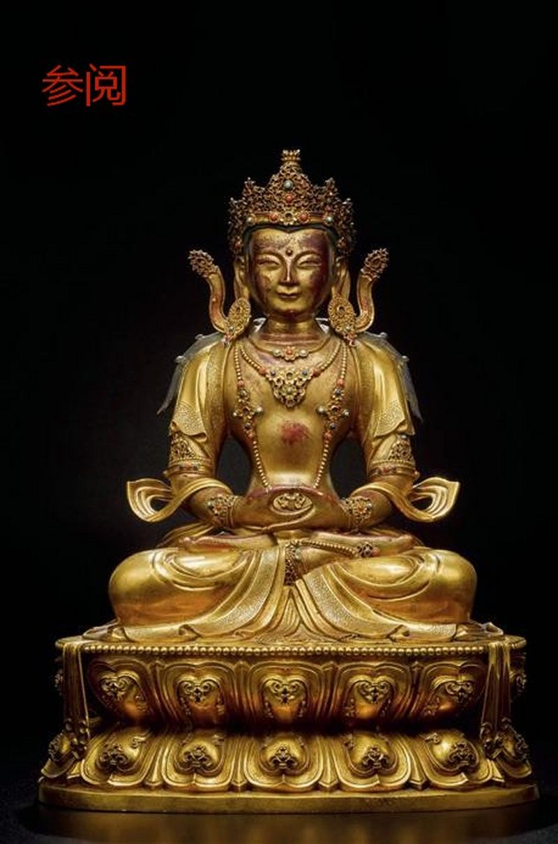 清康熙（1662-1722年）莲花手观音像 - 图14