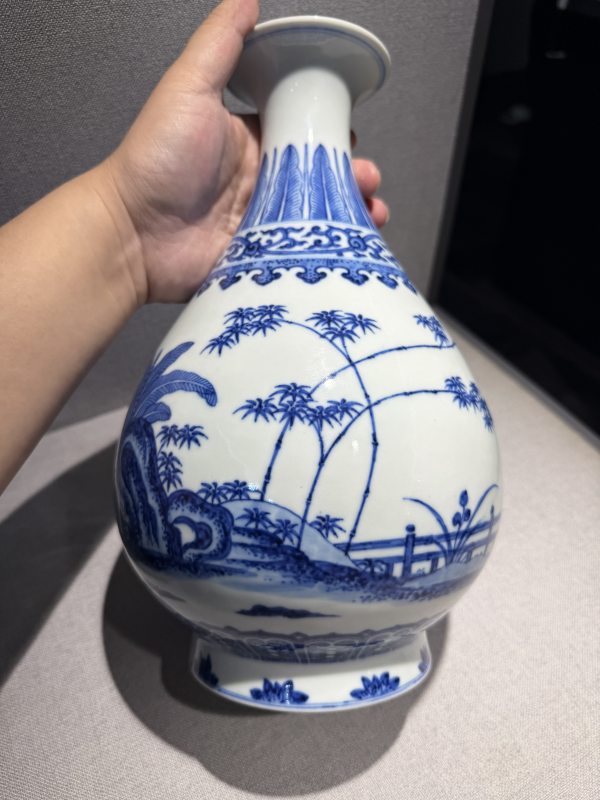 清咸丰 青花芭蕉纹玉壶春瓶 - 图4