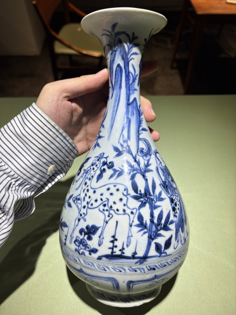 元 青花纯阳帝君点化曹国舅玉壶春瓶 - 图10